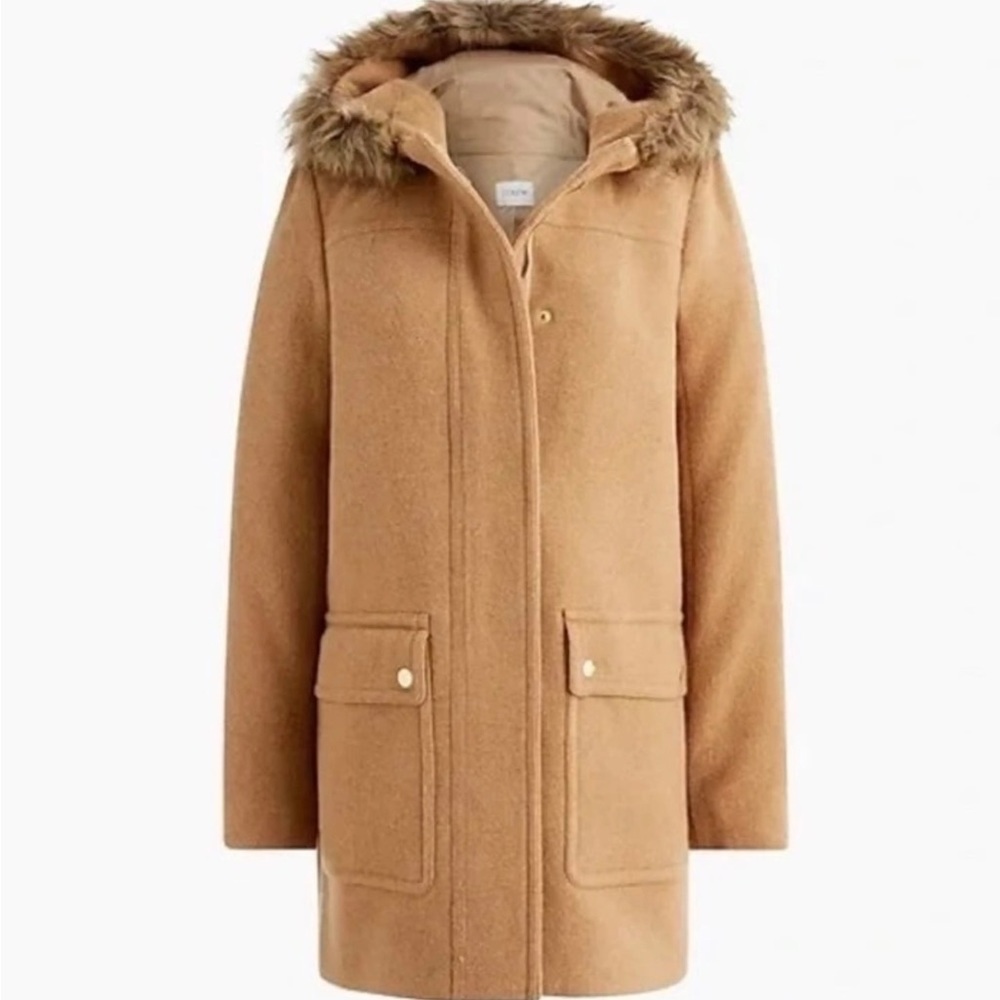 J. Crew Fur Wool Coat Size 2